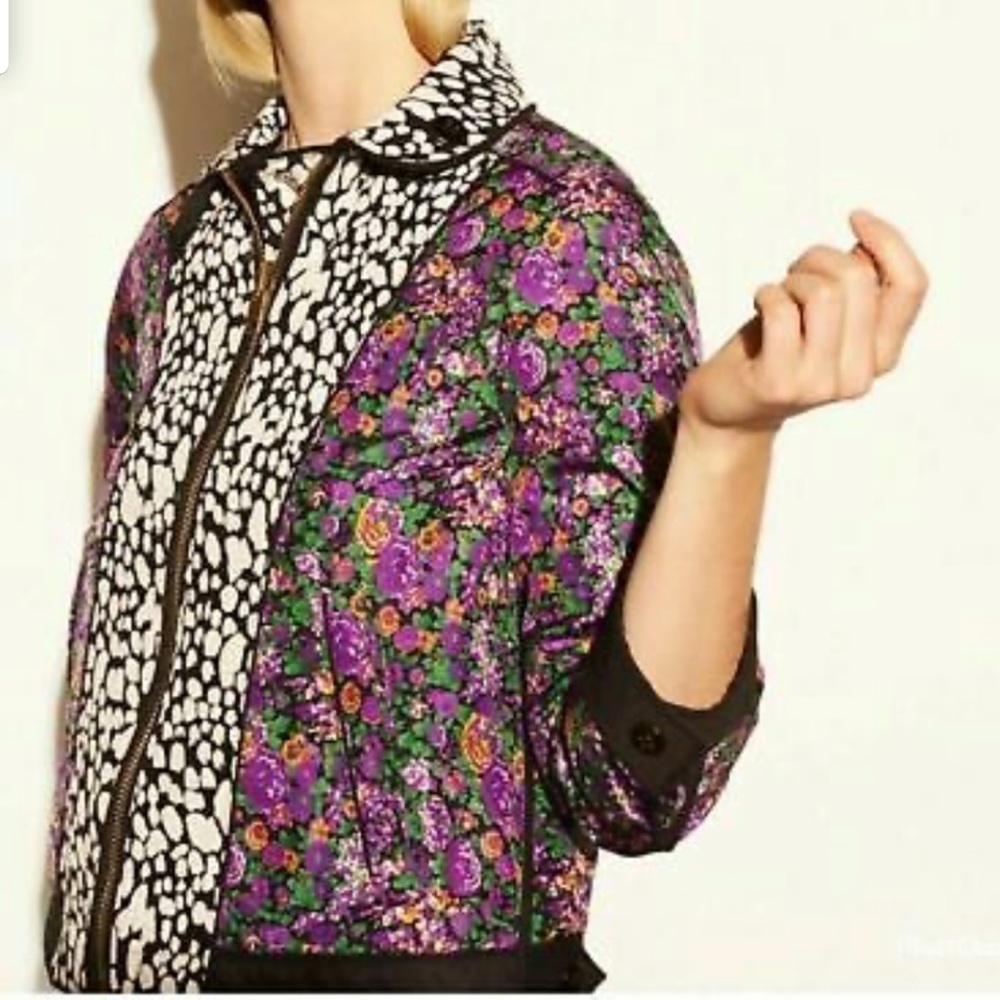 Coach 1941 Reversible Military Floral Silk Blouson Jacket Size Small - Picture 10 of 10